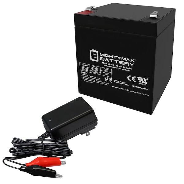 Mighty Max Battery 12V 5AH SLA Replacement Battery Compatible with Razor E125 E150 E175 With 6V Charger MAX3990559 - main